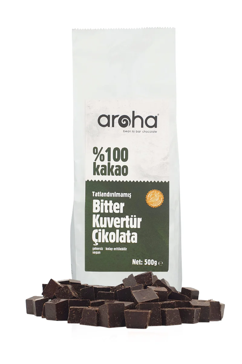 %100 Kakao Tatlandırılmamış Bitter Kuvertür Çikolata 500 g - Image 4