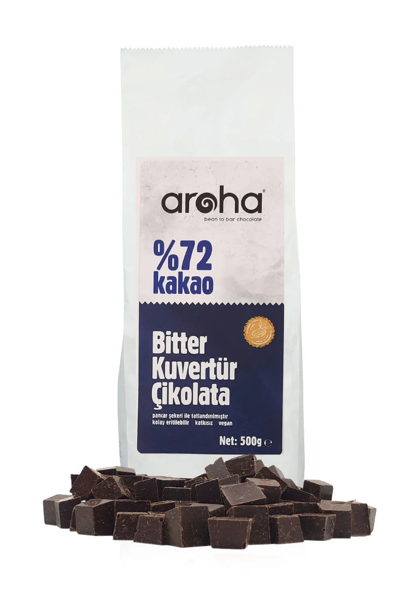 %72 Kakao Bitter Kuvertür Çikolata - 500 g - Image 4