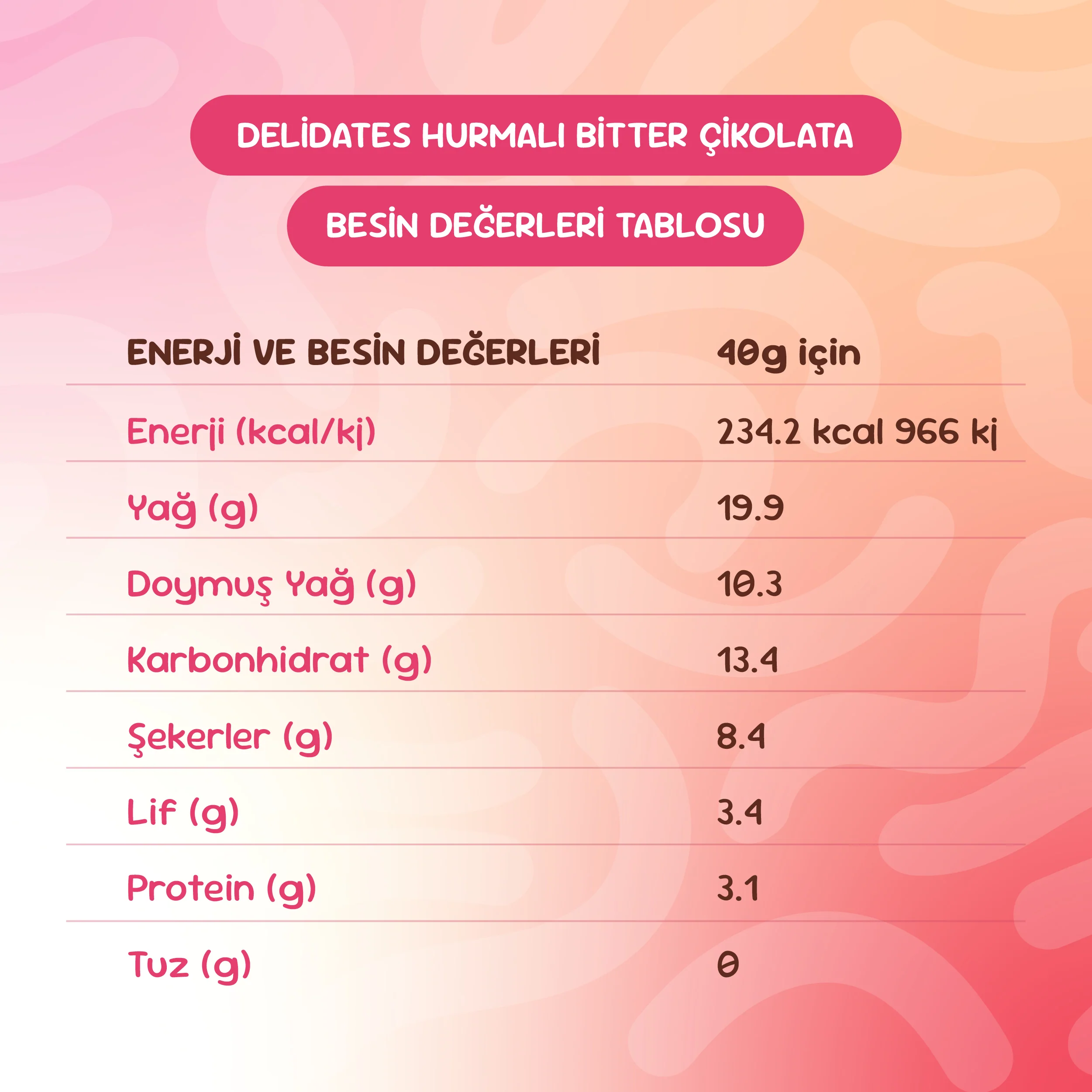 Delidates Fındıklı Hurmalı Bitter Çikolata - Image 5