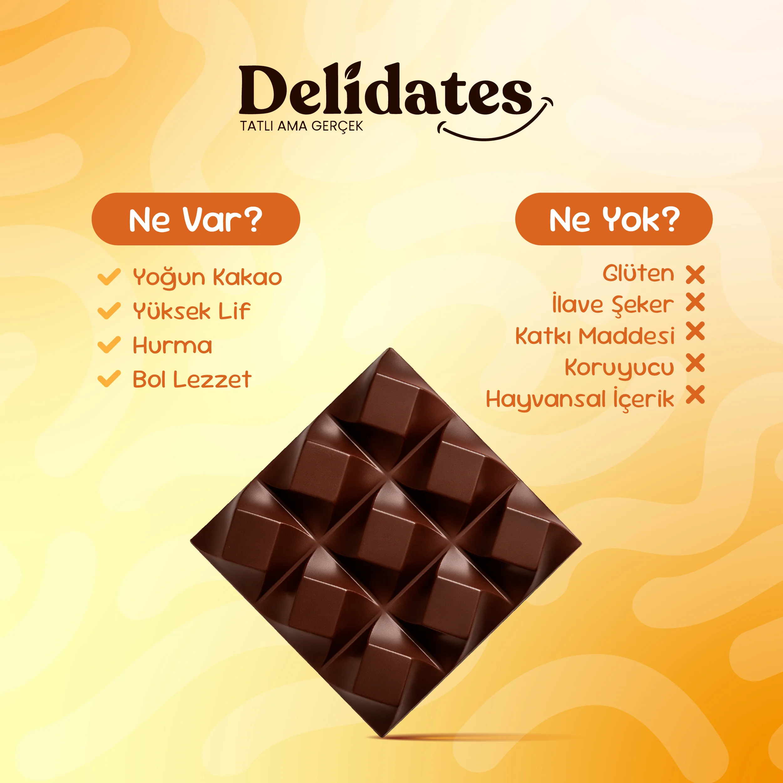 Delidates Portakallı Hurmalı Bitter Çikolata - Image 5