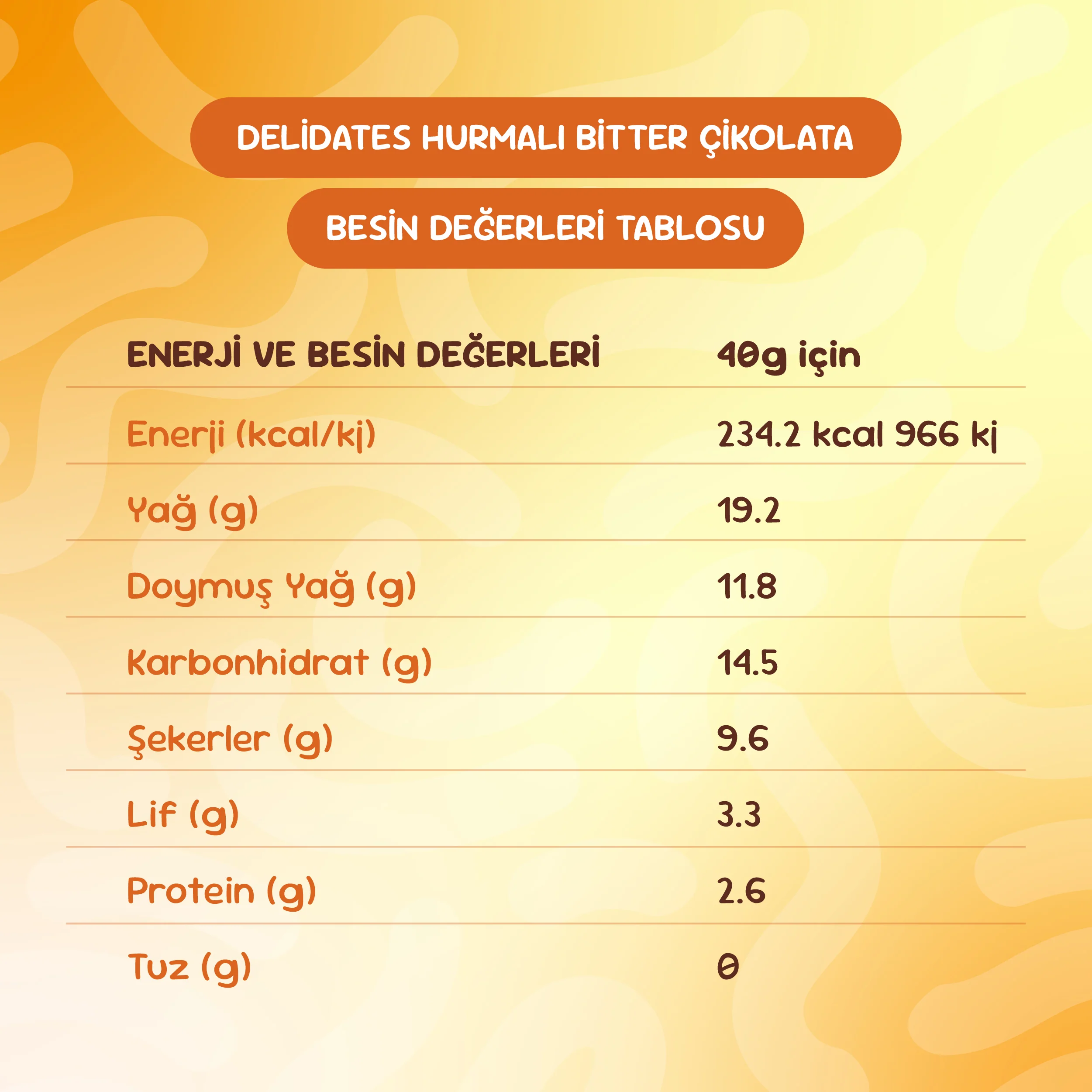 Delidates Portakallı Hurmalı Bitter Çikolata - Image 6